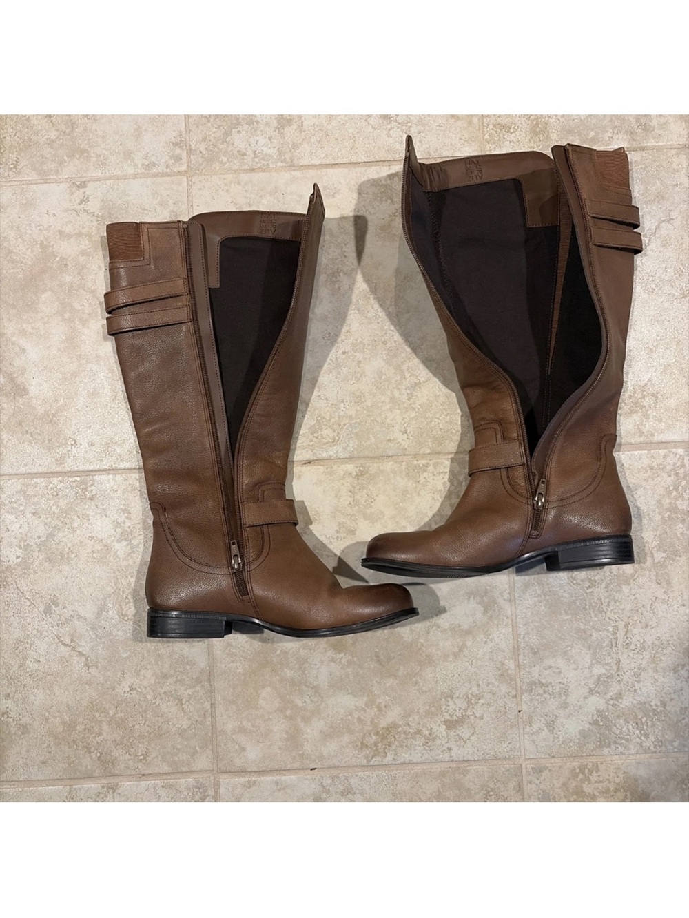 Naturalizer Brown Tall Riding Boots with Buckle Straps women’s size 7 - Picture 3 of 5